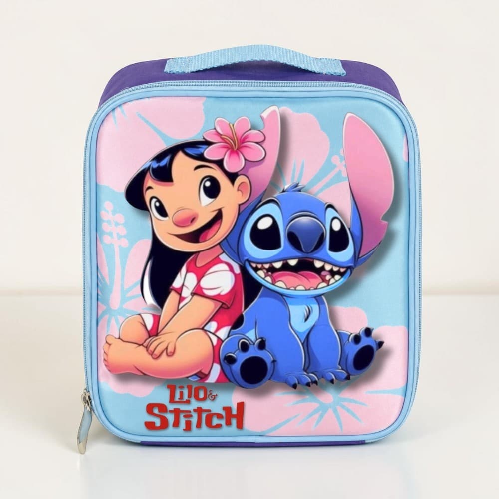 Lancheira Térmica Escolar Infantil Feminina Lilo & Stitch Lanches Reforçada - 4 A 5 Horas Conservação