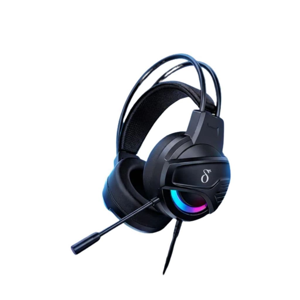 Headset Gamer DELTA-F4332 com Arco Suspenso, Iluminação RGB e Microfone, Confortável para Longas Horas de Jogo