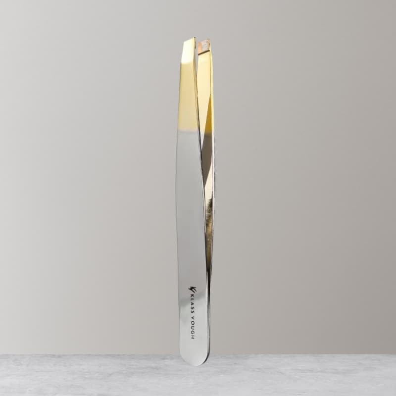 Pinça Ponta Chanfrada Dourada Aço Inox Esterilizável TW043HG Klass Vough