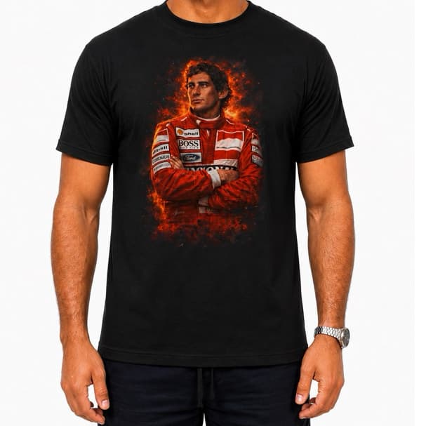 Camiseta Masculina Ayrton Senna 100% Algodão