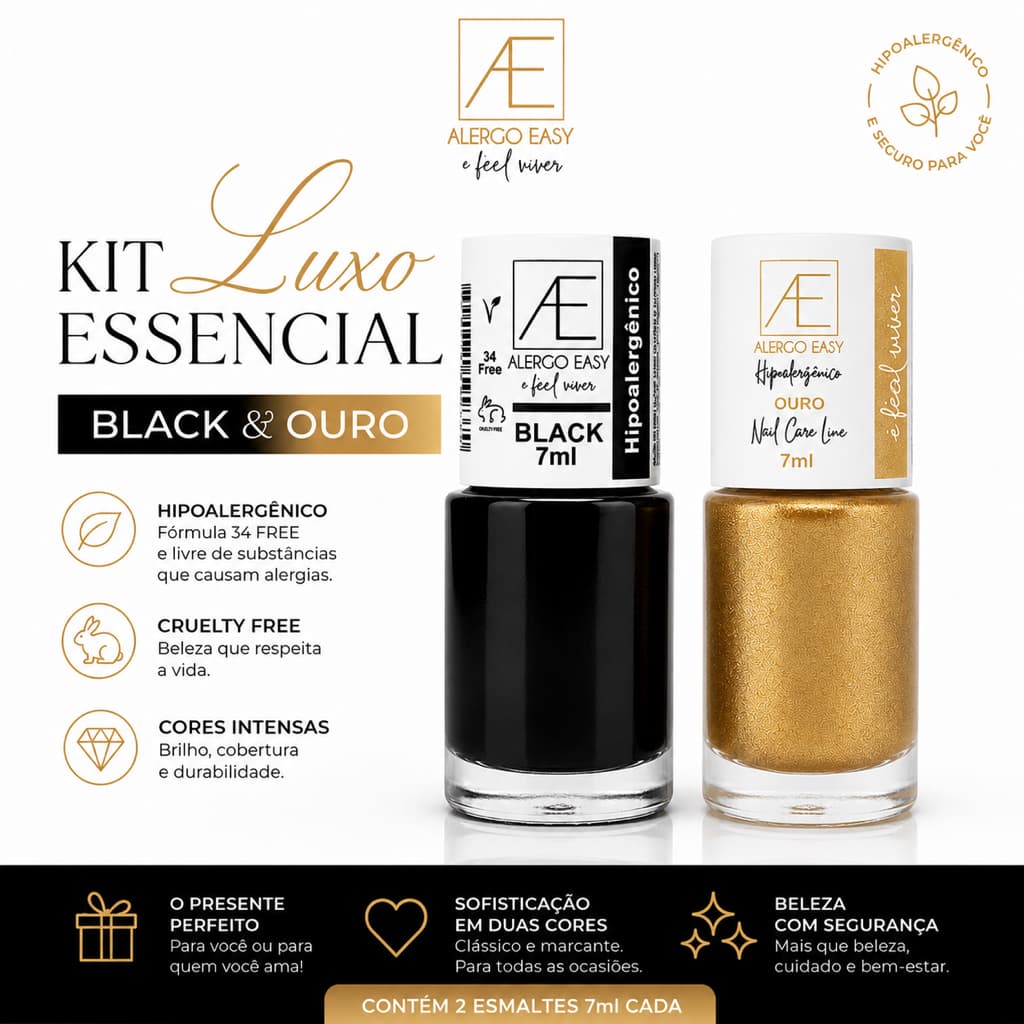 Kit 2 Esmaltes Hipoalergênicos 34 Free Alergo Easy