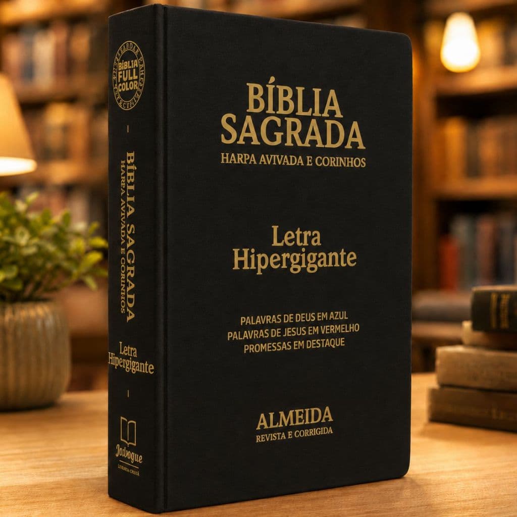Biblia Sagrada Letra Hipergigante | Harpa & Corinhos | RC | Luxo Preta