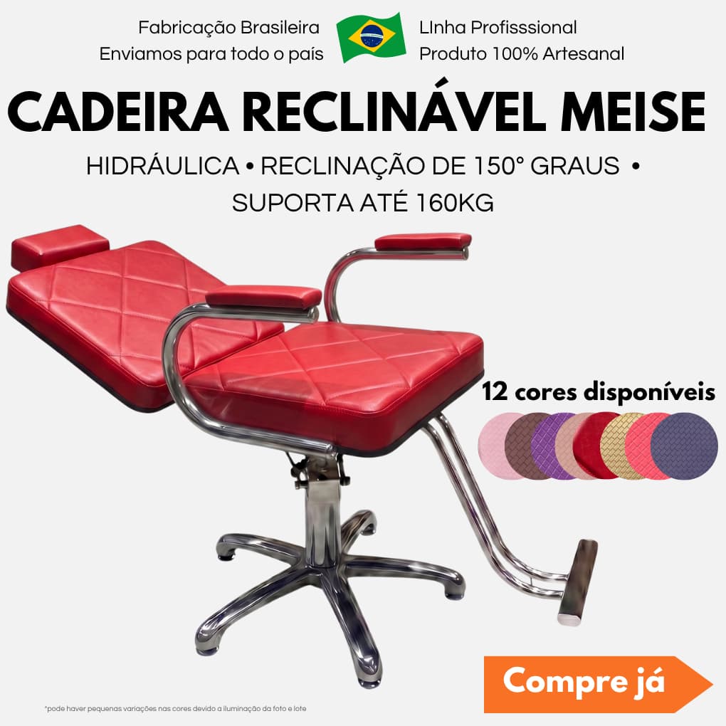 Cadeira Barbeiro Reclinavel Cabeleleiro Barber Salão Beleza Giratória Hidraúlica Barbeiro Make meise