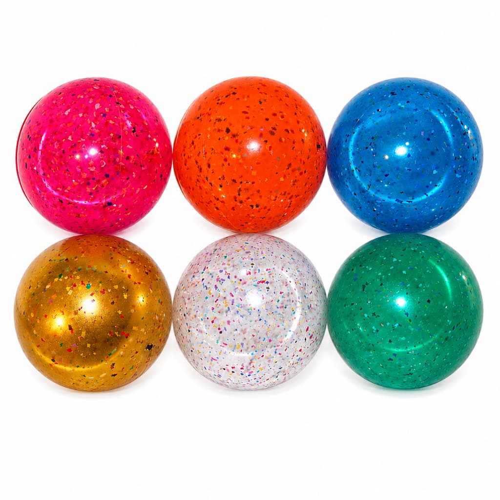 Kit 3 Bolas de Vinil Confete Coloridas 23CM Para Decoração de Piscina Festa e Lembrancinhas