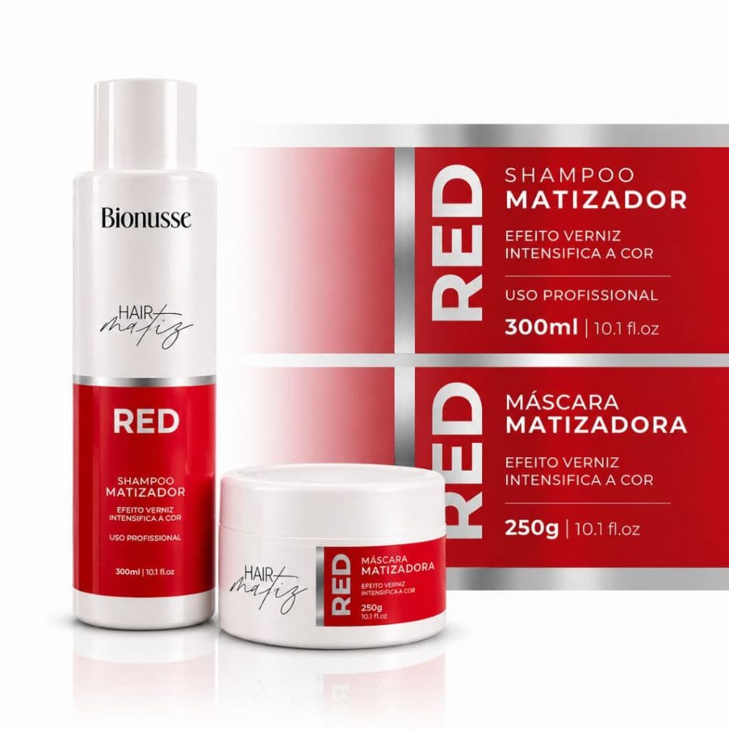 Tonalizante Vermelho Intenso - Máscara Matizadora Cabelo - Sem Amônia Resultado 100% Natural
