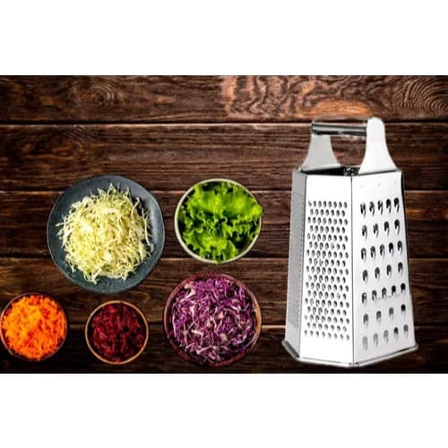 Ralador 6 Faces De Aço Inox Original Line Cozinha com Alça Queijos Legumes e Frutas