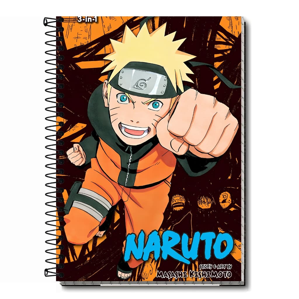 Caderno Naruto Shippuden Anime Personalizado | Capa Dura com Espiral | 1, 10, 15 e 20 Matérias | Escolar e Universitário