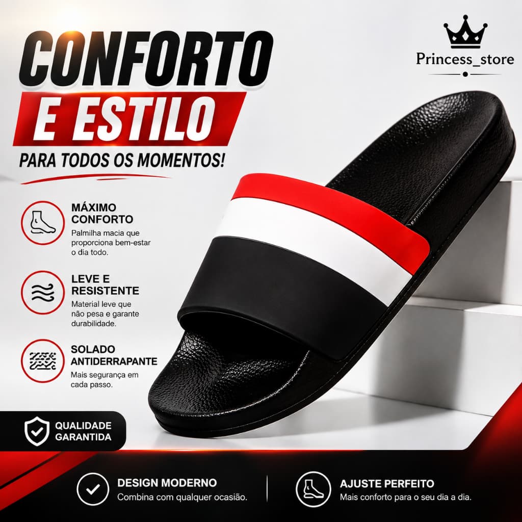 Chinelo Masculino Slide listras VB