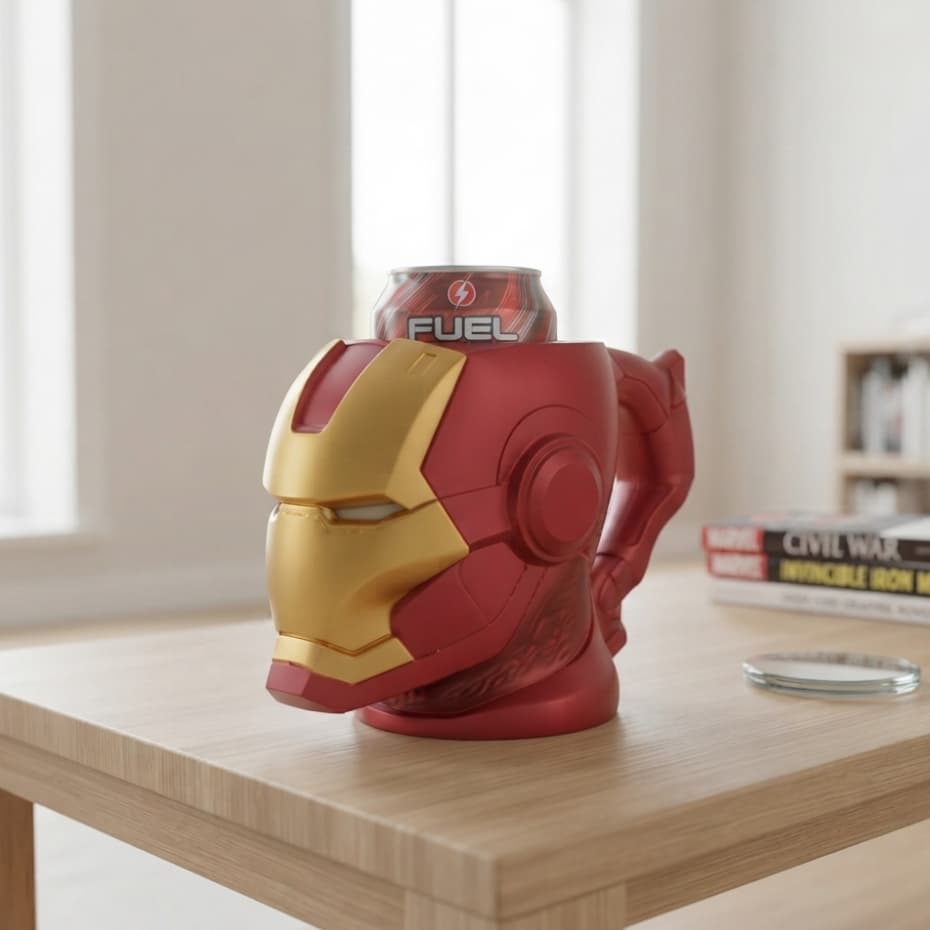Porta Latas Homem de Ferro Geek Decorativo Suporte para Lata Bebidas Enfeite Bar Gamer Presente