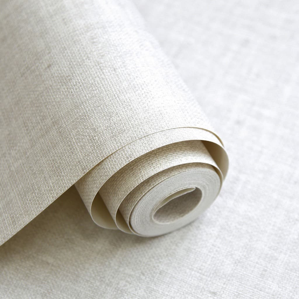 Papel de Parede Linho Tom Areia (Bege Claro) - Rolo 10 metros de comprimento x 53 cm de largura (5,3m²) - Cola Inclusa