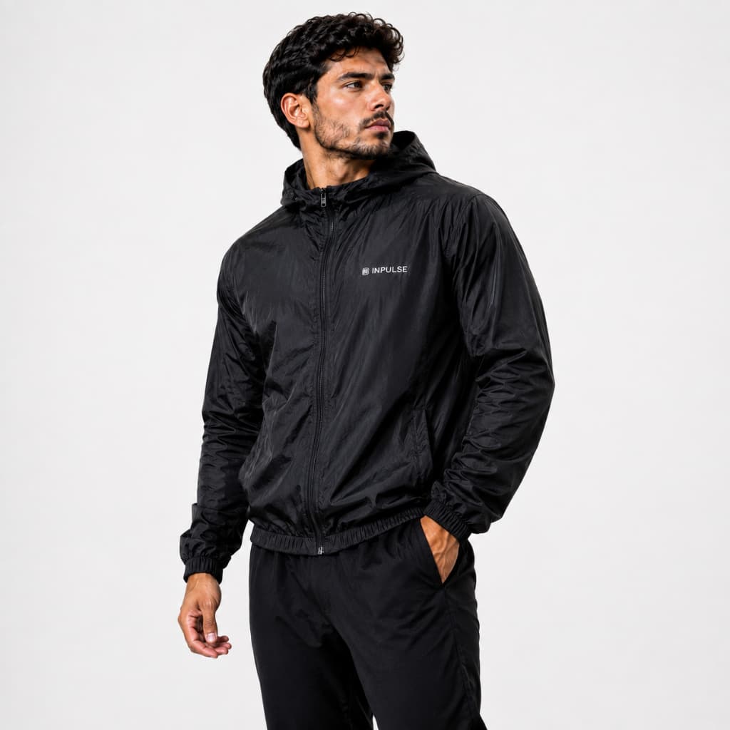 Corta Vento Masculino com Capuz e Zíper Jaqueta Esportiva Academia Corrida Inpulse