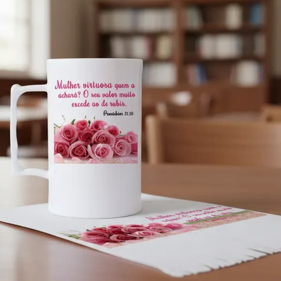 10 Lembrancinha Evangélicos, Mulher Virtuosa, Caneca Mulher Virtuosa,, Chá das Mulheres, Irmãs