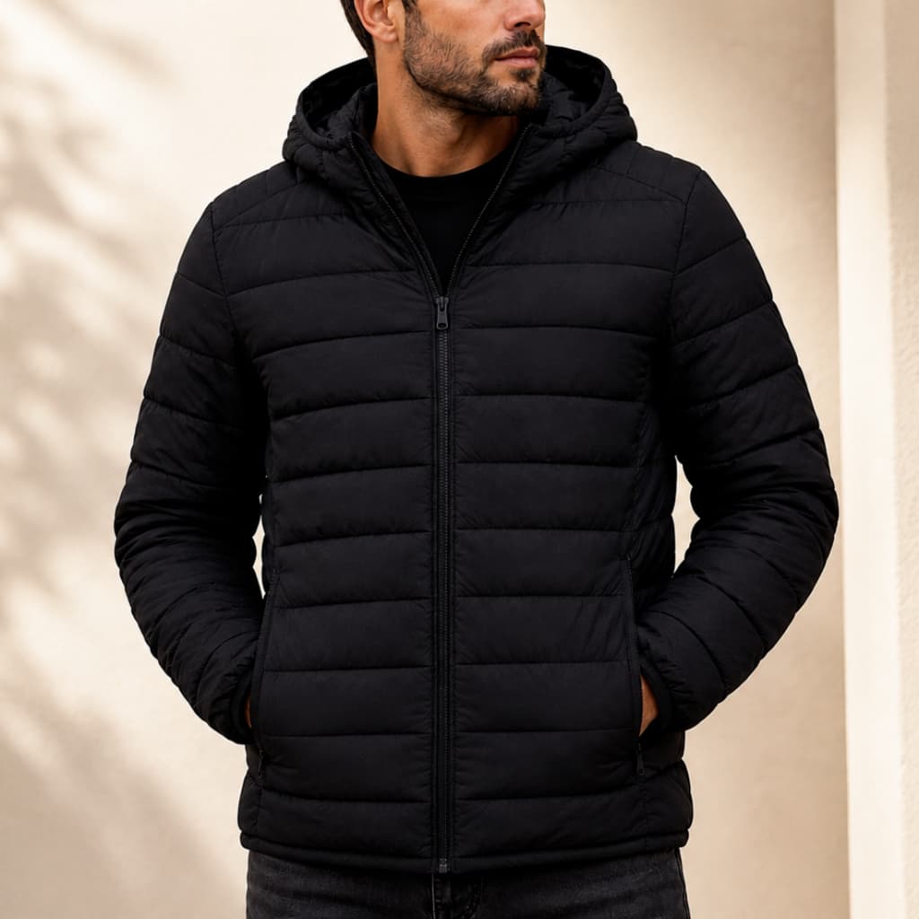 Bobojaco Jaqueta Puffer Inverno Casaco Frio Bolso Capuz Removivel