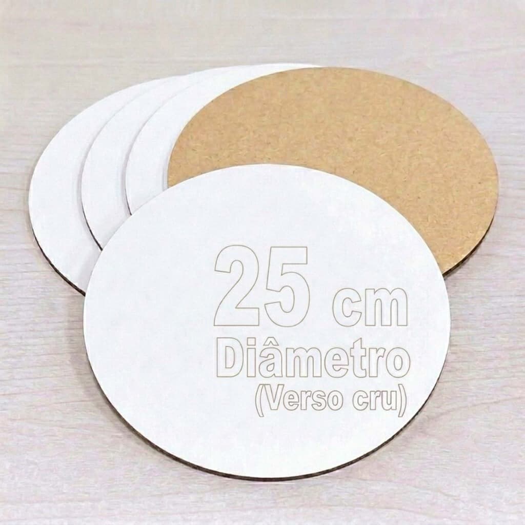 25 Disco Tabua Tabuleiro Bolo Cake Board 25cm base confeitaria decoração festa Mdf Branco A2b