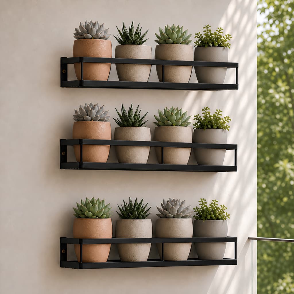 Kit 3 Suportes Para Vaso De Plantas Porta Flores Floreira Parede Aço Reforçado Não Enferruja