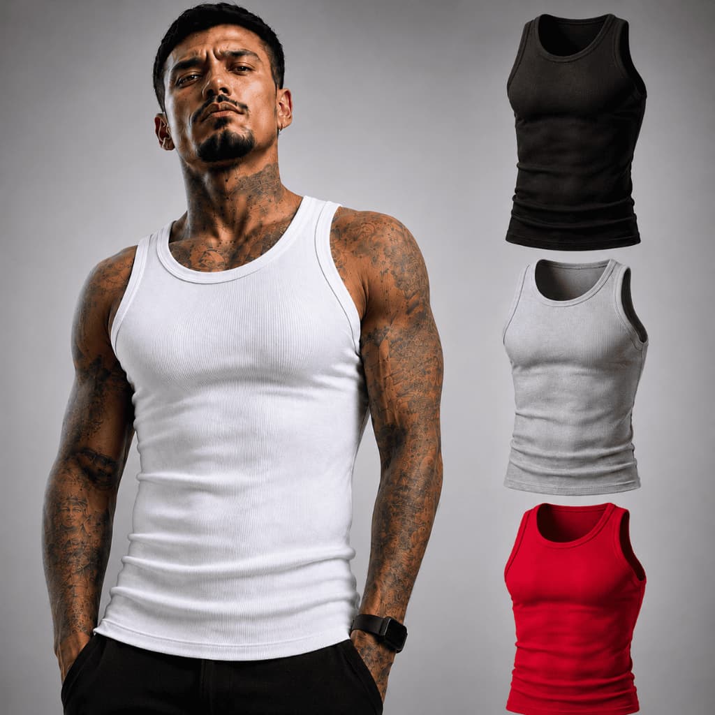 Regata Americana Canelada Slim Fitness Regata Canelada Modelo Gringo Regata Casual Masculina