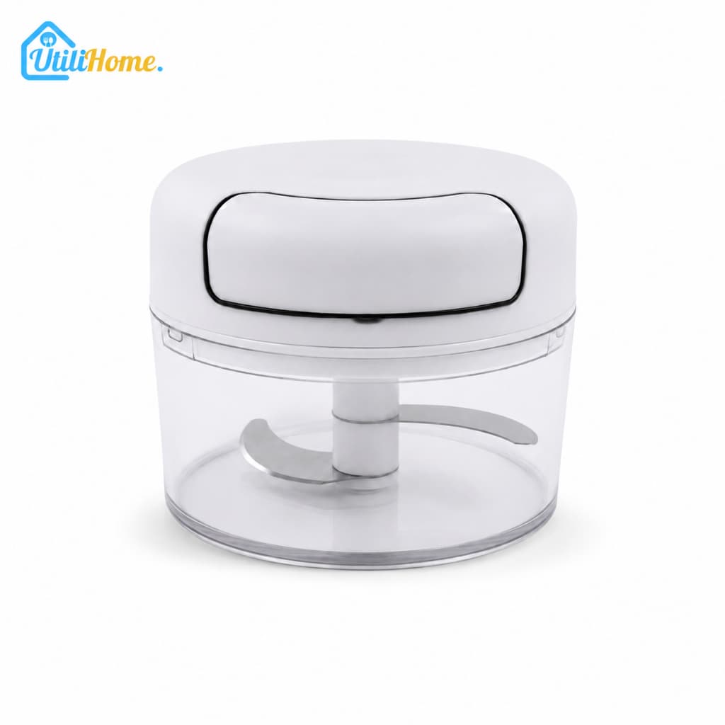 Mini Processador Manual 170ml 2 Lâminas Triturador de Alho Temperos Portátil