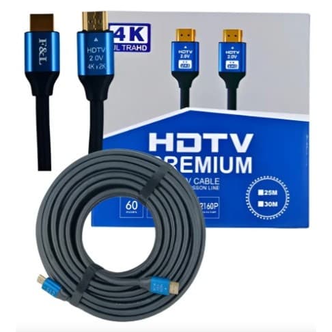Cabo Hdmi 20 Metros 4k 2.0 Com Conector 24k Gold Blindado