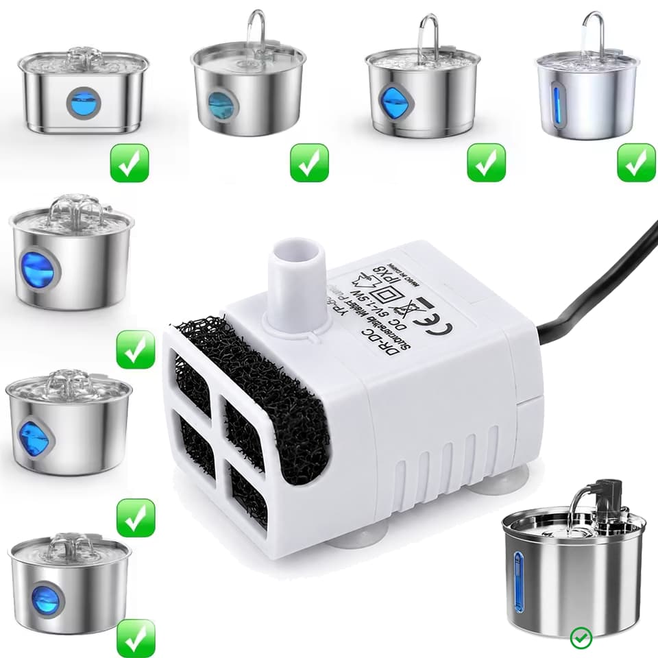 Newpet Bomba para bebedouro de animais de estimação USB Substituição do motor da bomba de baixo ruído Bivolt