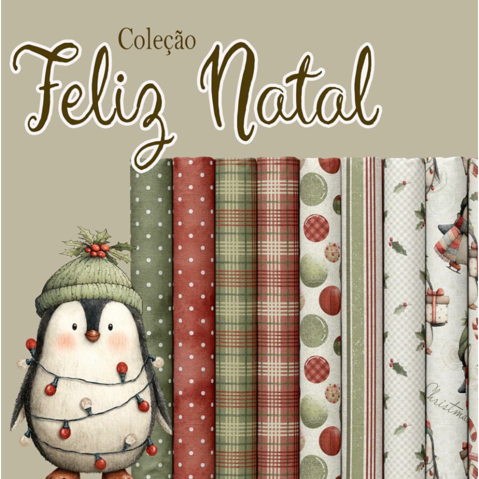 Tecido Tricoline Natal  - Fuxicos e Fricotes varias estampas