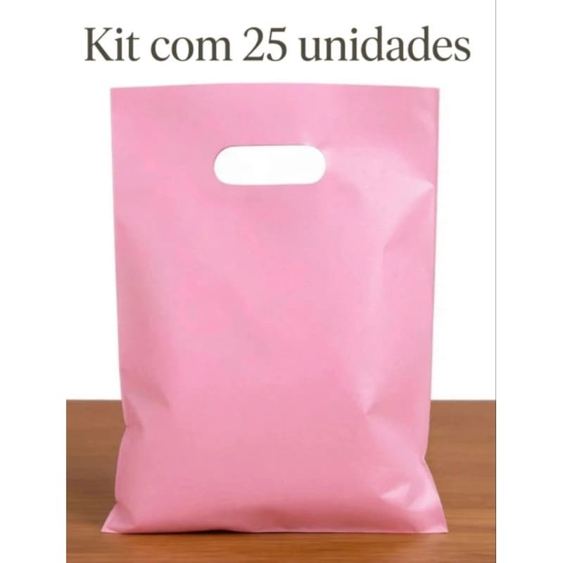 25 Sacolas Plásticas Boca Palhaço 20x30 Alça Vazada