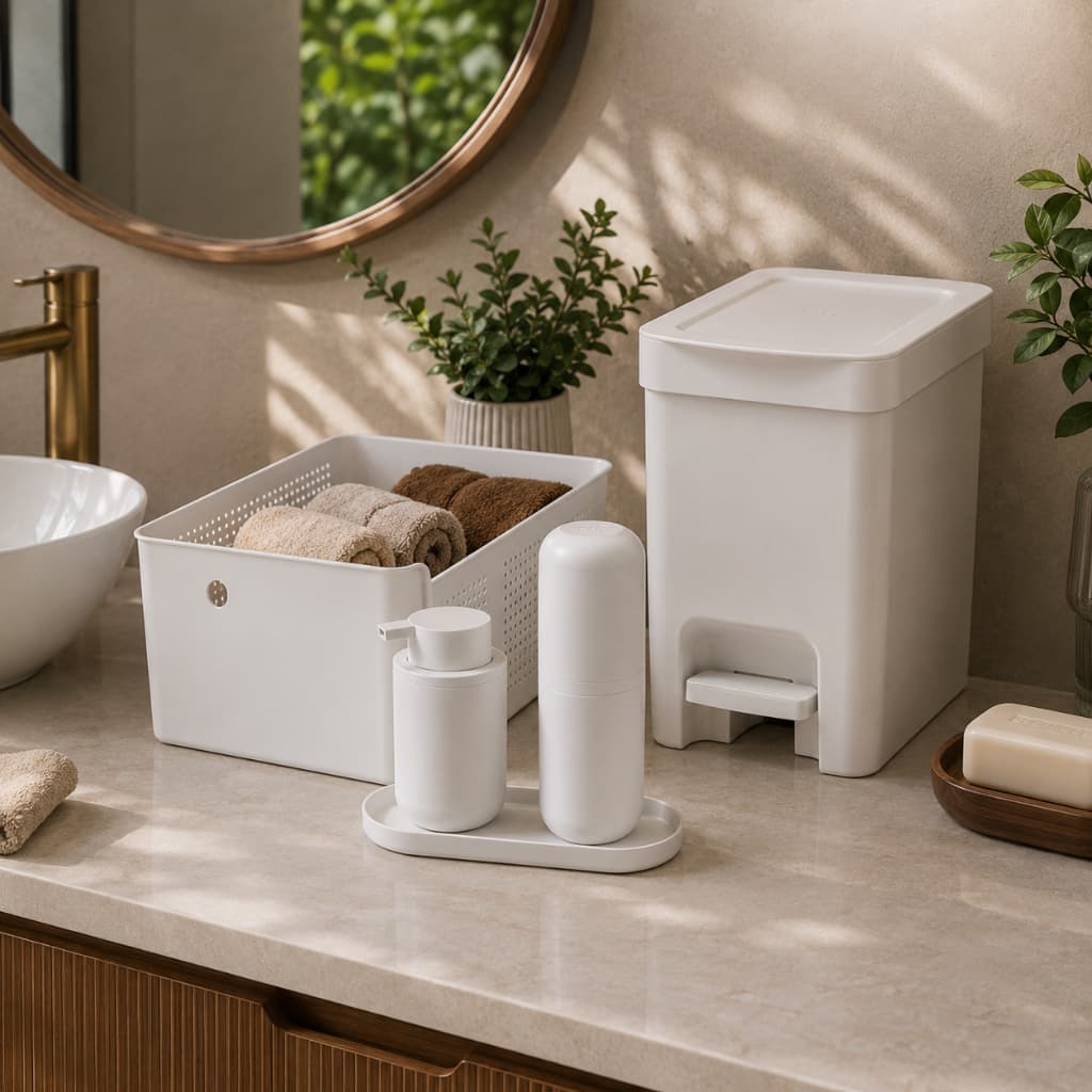 Kit Acessórios banheiro completo lavabo Moderno 3 peças