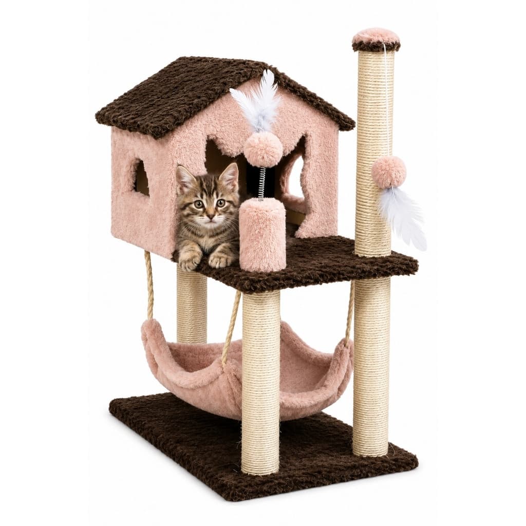 Arranhador Toca Casa Rede Gato Playground Gato Rede Cama Pet