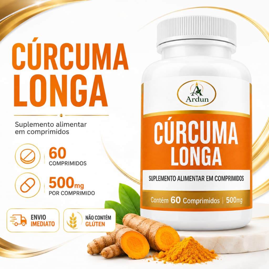 Cúrcuma Longa Pura Anti-inflamatório Natural curcuma Açafrão da terra em 60 Comprimidos