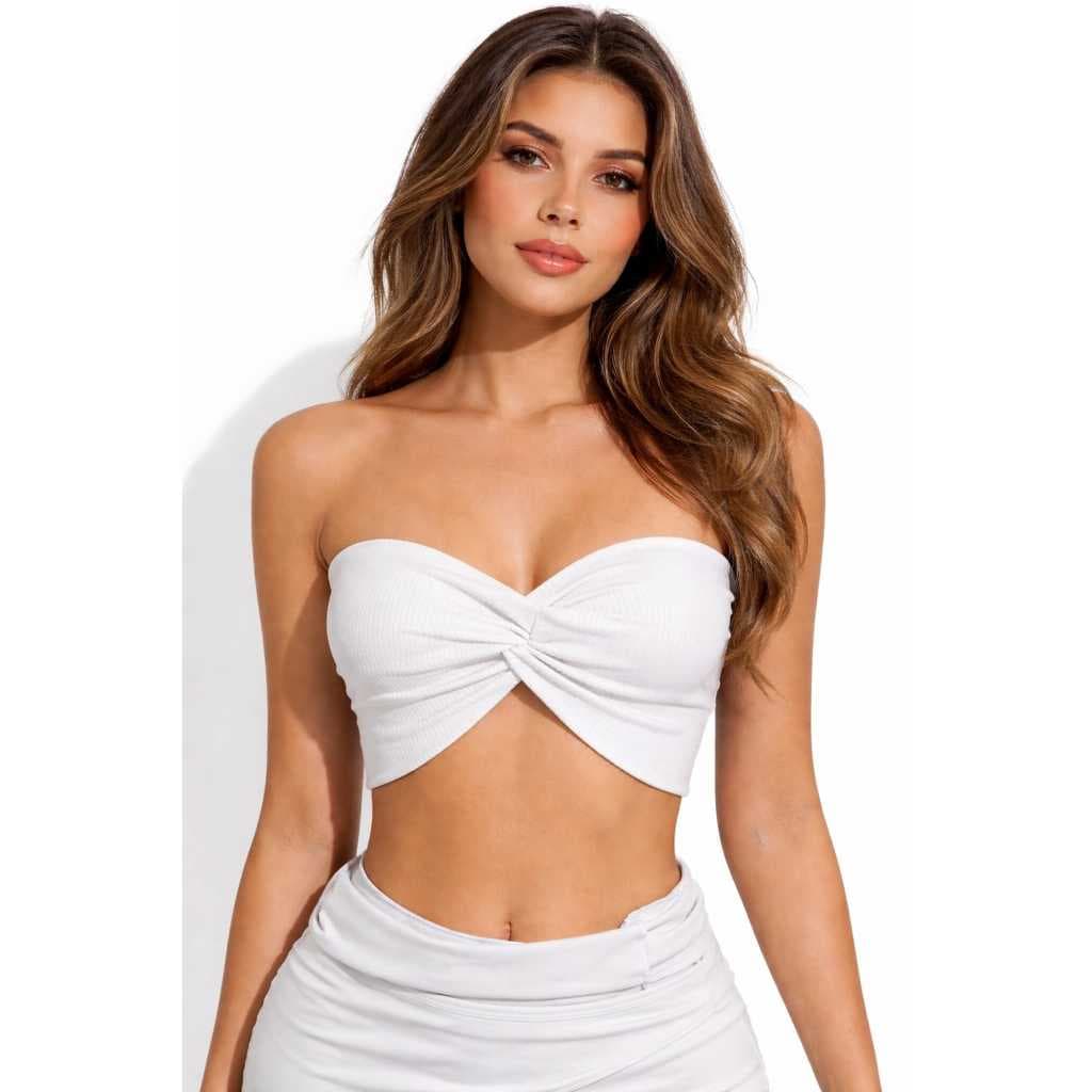 Cropped Transpassado Croped Nó Moda Gringa Top Modinha Sem Bojo Forrado Modinha Verão