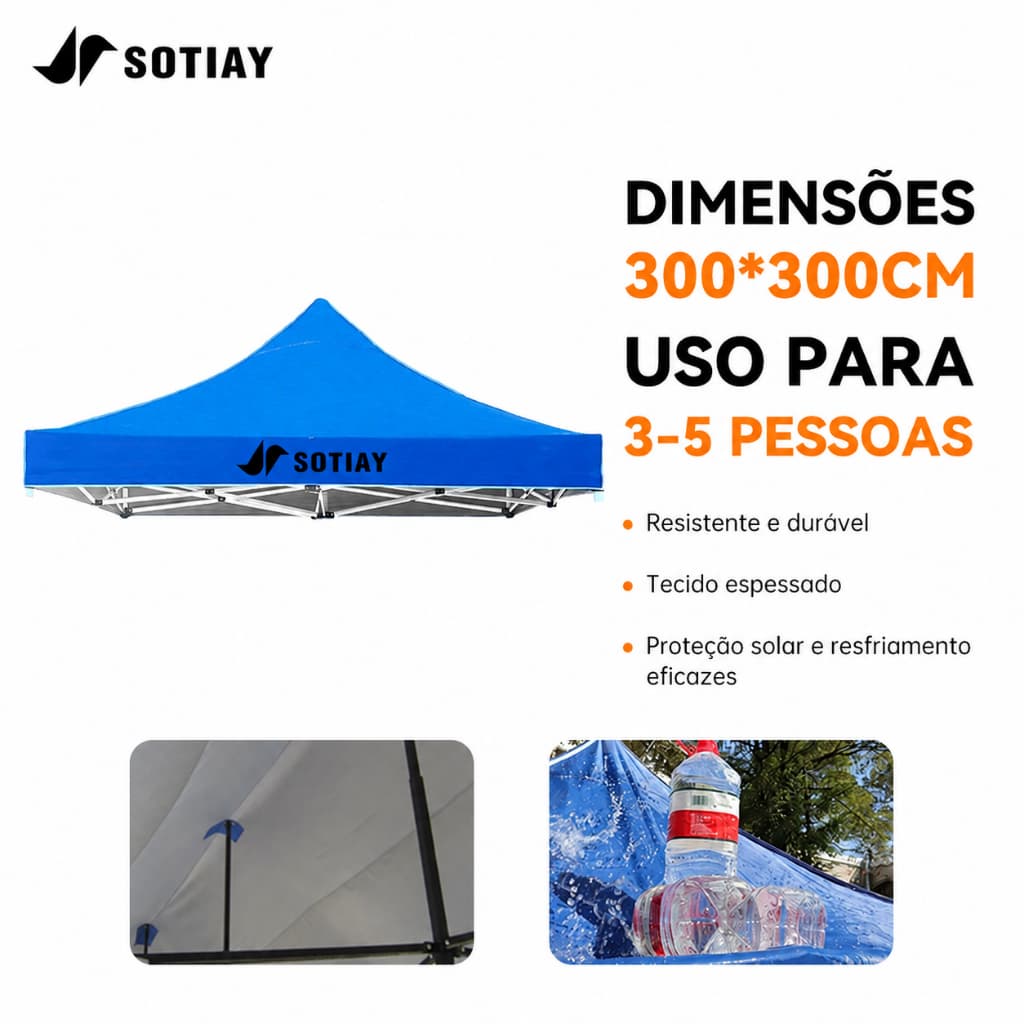 Lona 3x3、2x2 para tenda Gazebo  Lona grossa e resistente  Toldo  barraca  praia  pesca