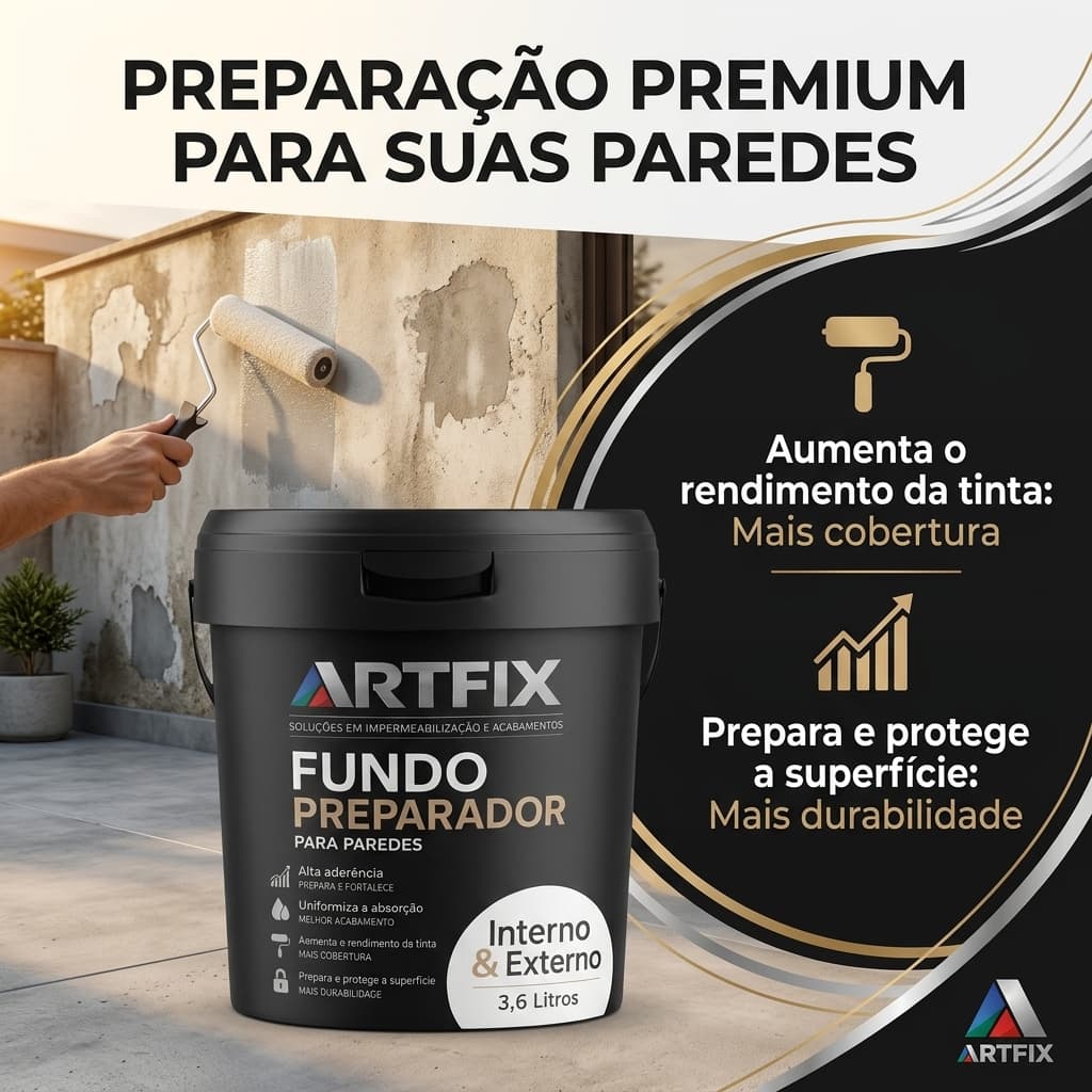 Selador Acrílico 3,6L à Base de Água para Superfície Fragilizada, Reboco Fraco e Poroso