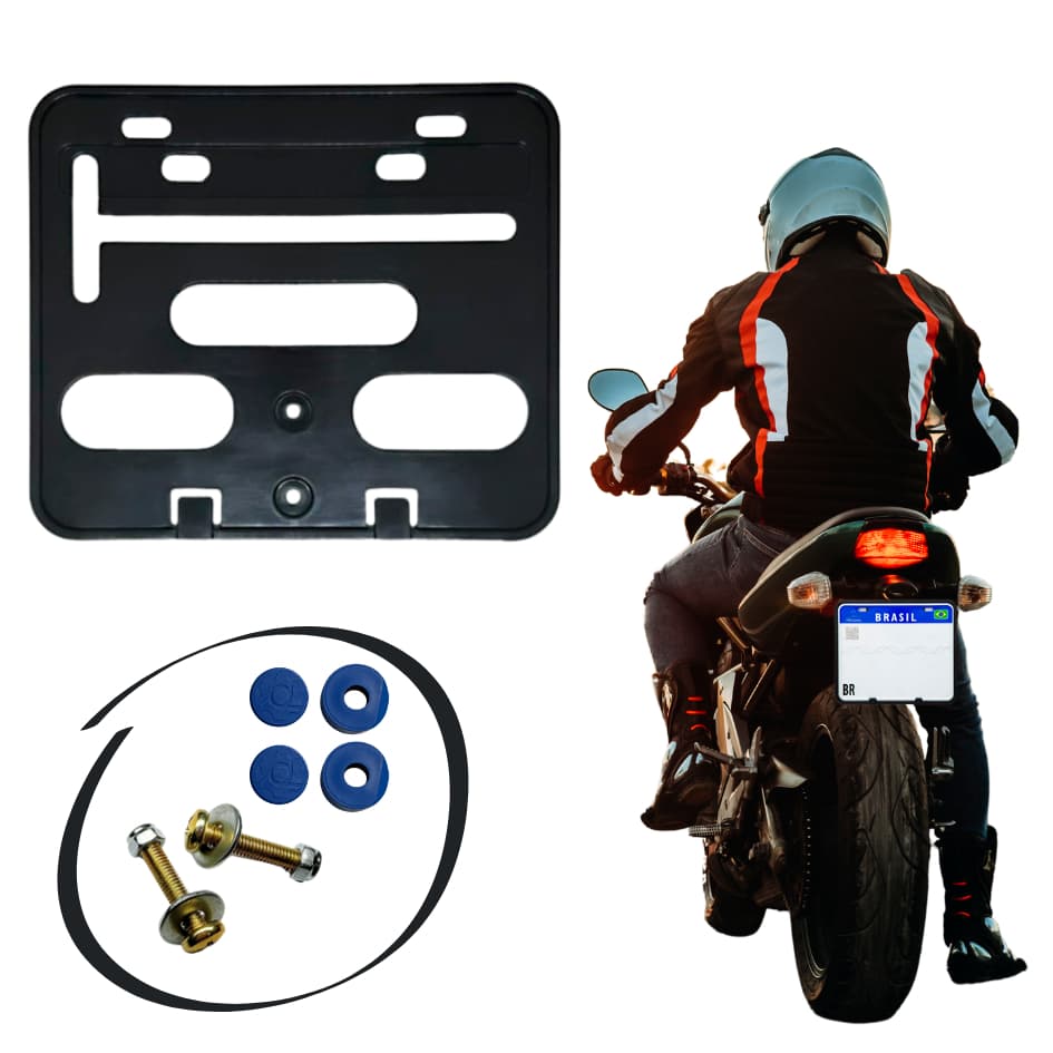 Suporte Protetor De Placa Para Moto Modelo Novo Plástico Injetado