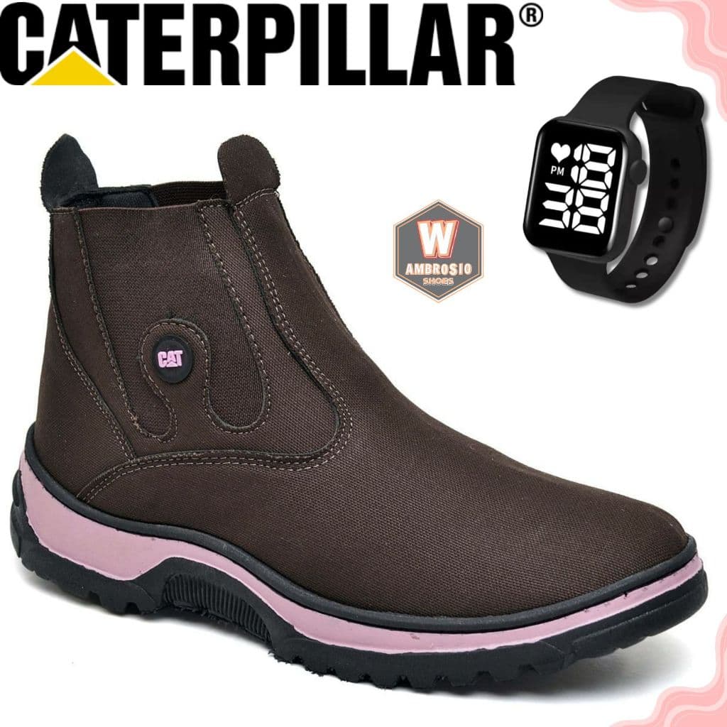 Botina Feminina Bota Rodeio Texana Calce Facil + Relogio Digital