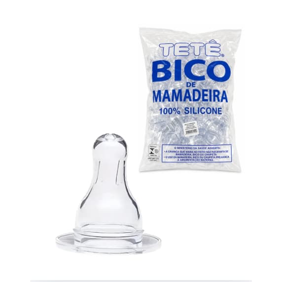 Kit Com 3 Bicos De Mamadeira Universal 100% Silicone Bico Ortodôntico (Chato) E Redondo Tetê