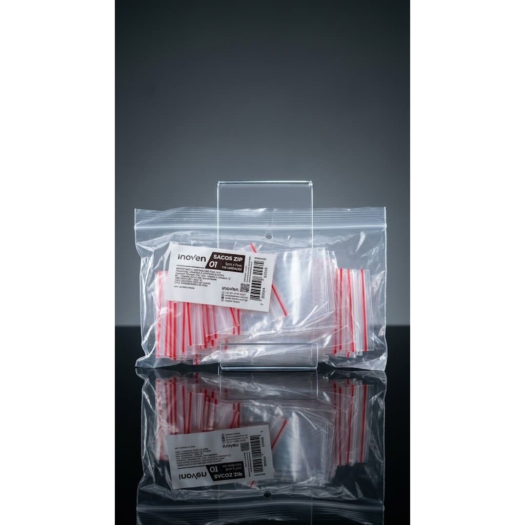 Saco Zip Lock 5x7cm Inoven - Kit com 100 Unidades | Transparente e Resistente