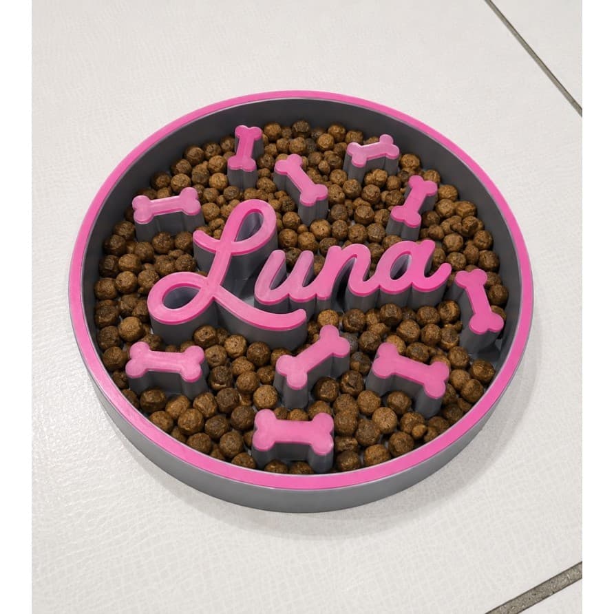 COMEDOURO LENTO PET PARA CÃES PERSONALIZADO COM NOME