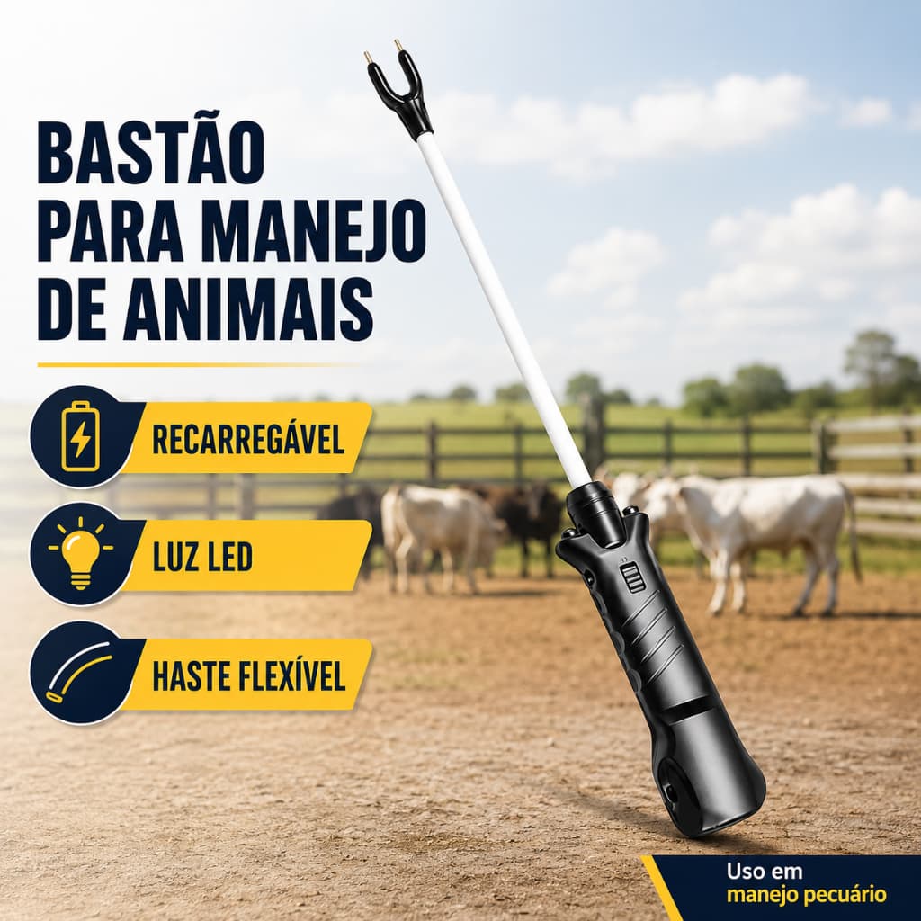 Bastão repelente para animais com luz LED - à prova d'água, adequado para gado, porcos, ovelhas e cães.