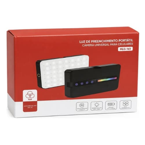 Luz de Preenchimento LED RGB Profissional Tomate MLG-165, Para Foto e Vídeo