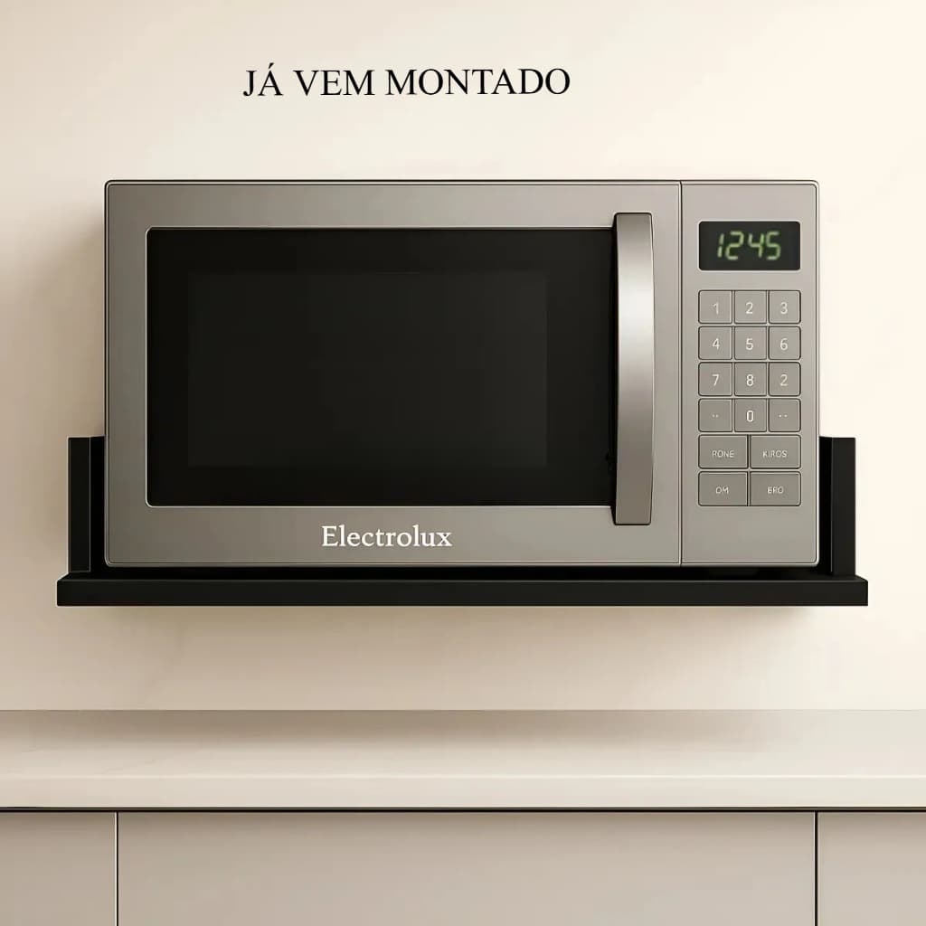 Suporte Microondas  De Parede MDF 60x40 Suspenso 20kg