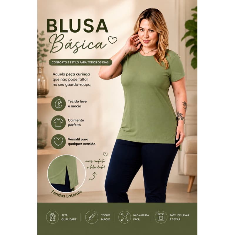Blusa Plus Size Sobre Legging Básica
