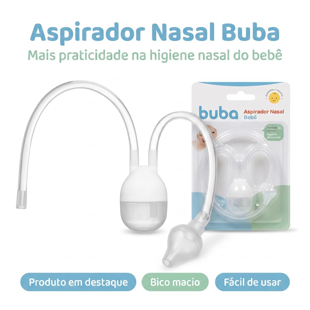 Aspirador Nasal Bebê Buba Sugador Catarro Infantil Higiene Bebe Produtos De Higiene Para Bebê Sucção