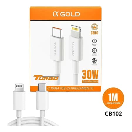 Cabo Tipo C- Tipo C Turbo 60W Carregamento super rápido original A’Gold Cabo PD Tipo c