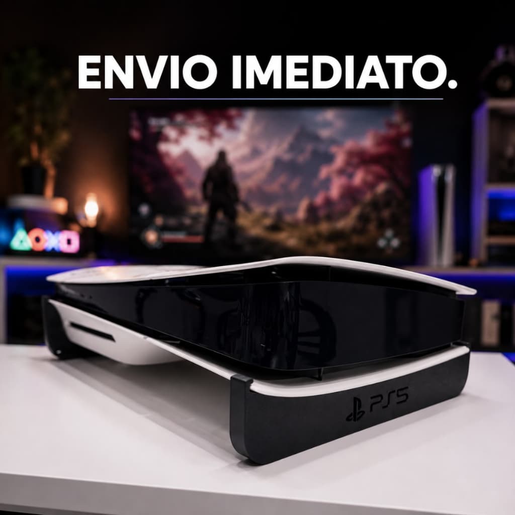 Suporte Para Play 5 Stand Base Horizontal "Deitado" Playstation Ps5  FAT C/ Disco  PS5 Protecao Top!