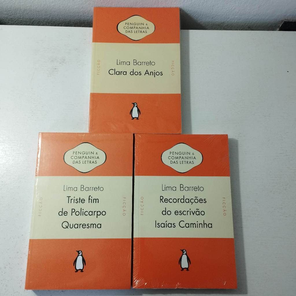 KIT Livros Lima Barreto – Clara dos Anjos + Triste Fim de Policarpo Quaresma + Recordações do Escrivão Isaías Caminha