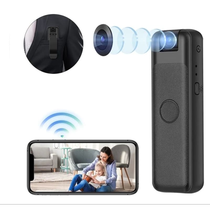 Mini câmera Portátil HD 1080P Do Projeto Grampo Traseiro WiFi visualização Remota Gravadores de vídeo