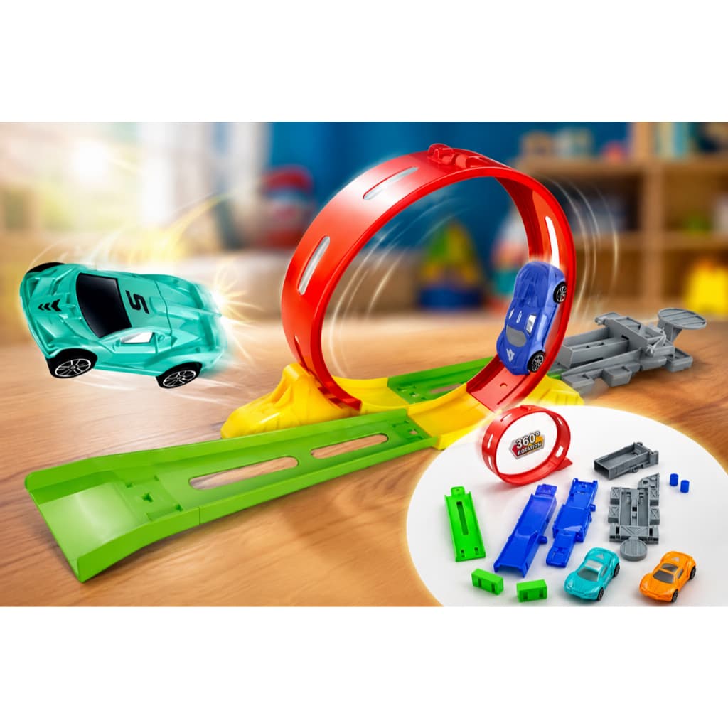 Carrinho Lançador Pista 360 Graus Brinquedo Infantil Montar Divertido Interativo