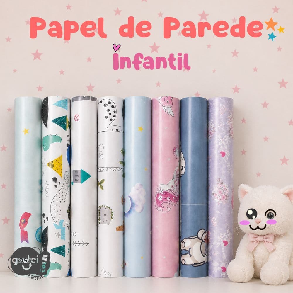 Papel de Parede INFANTIL Bebê Criança Menino Menina Autoadesivo Quarto Berçário Decoração 5m x 45cm Fácil de Aplicar