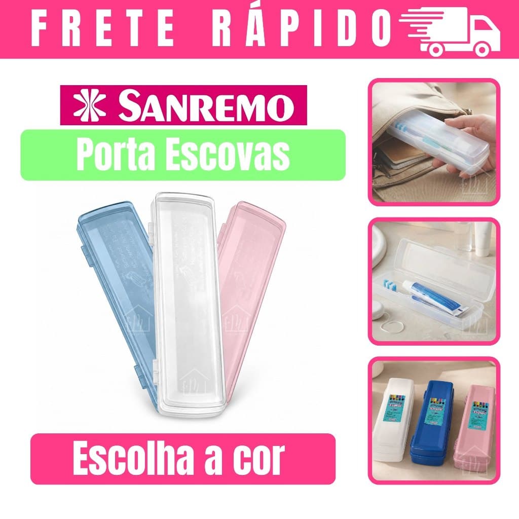 Porta Escova De Dentes Creme Dental Portátil Estojo Para Viagem Trabalho Escola 3 cores - Sanremo