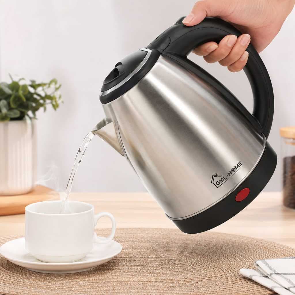 Chaleira Elétrica Inox 1,8L Base Giratória Desligamento Automático