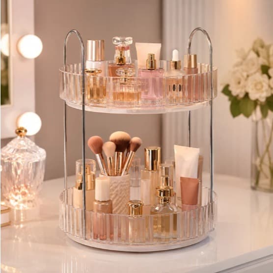 Organizador Giratório 360º Suporte Para Cosméticos Perfumes Make - Transparente